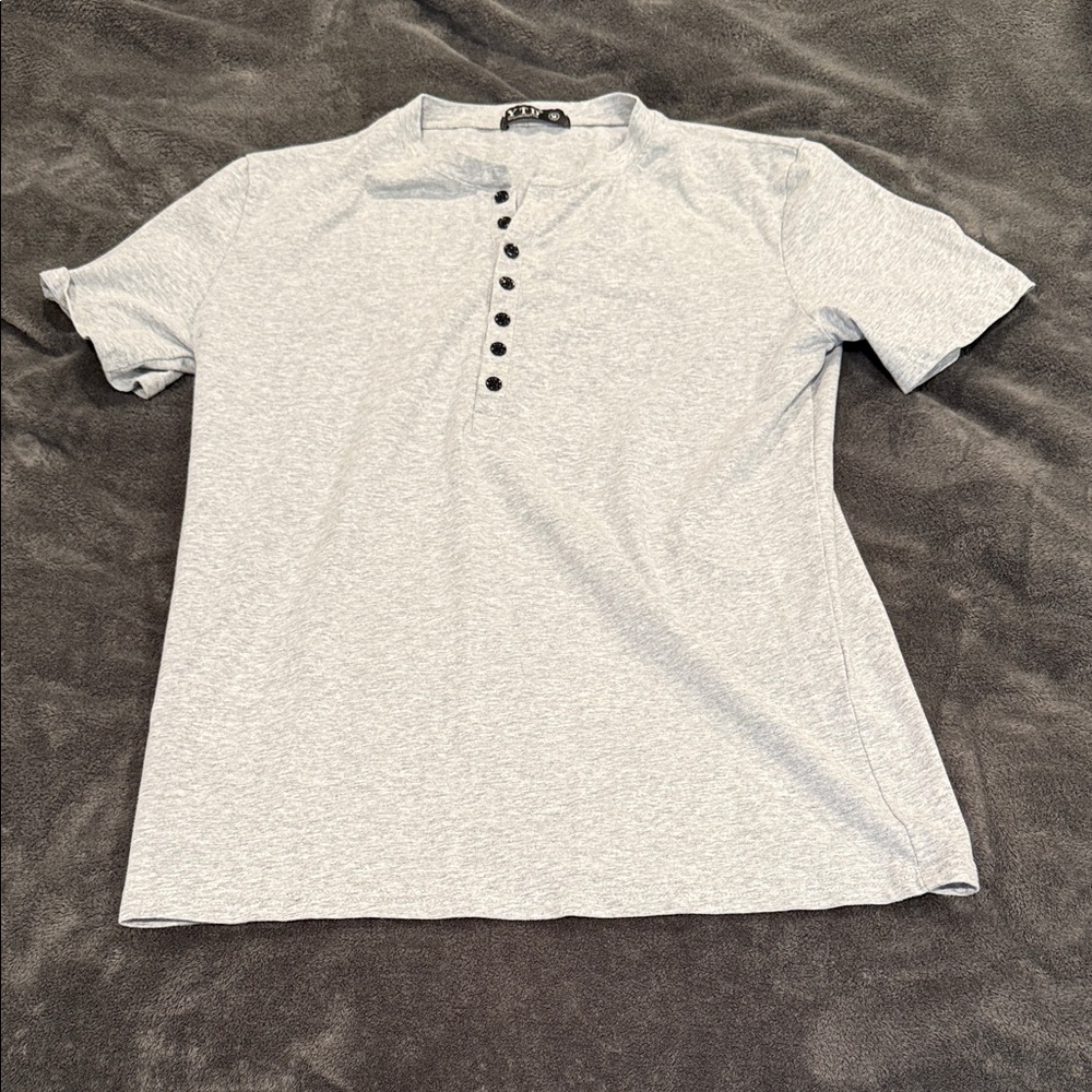 Izod Light Gray Casual Button Down Shirt